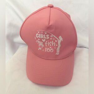 Pink 'Girls Fish Too' Cap